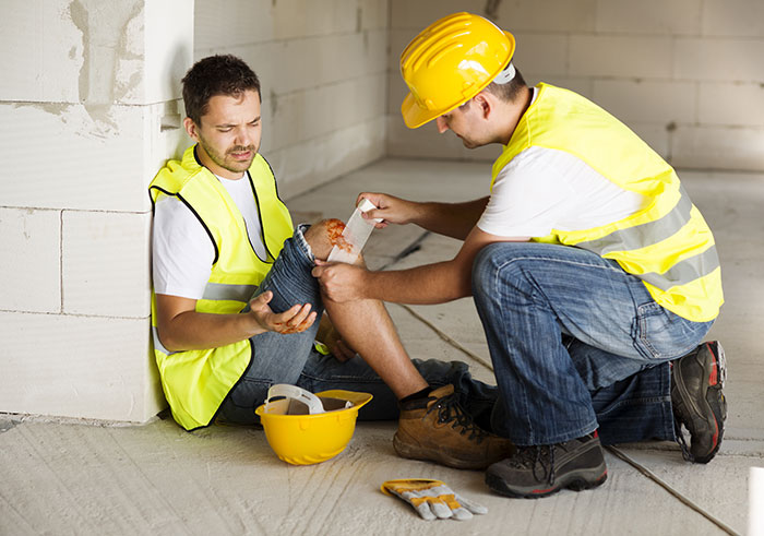 An employee injured while working.